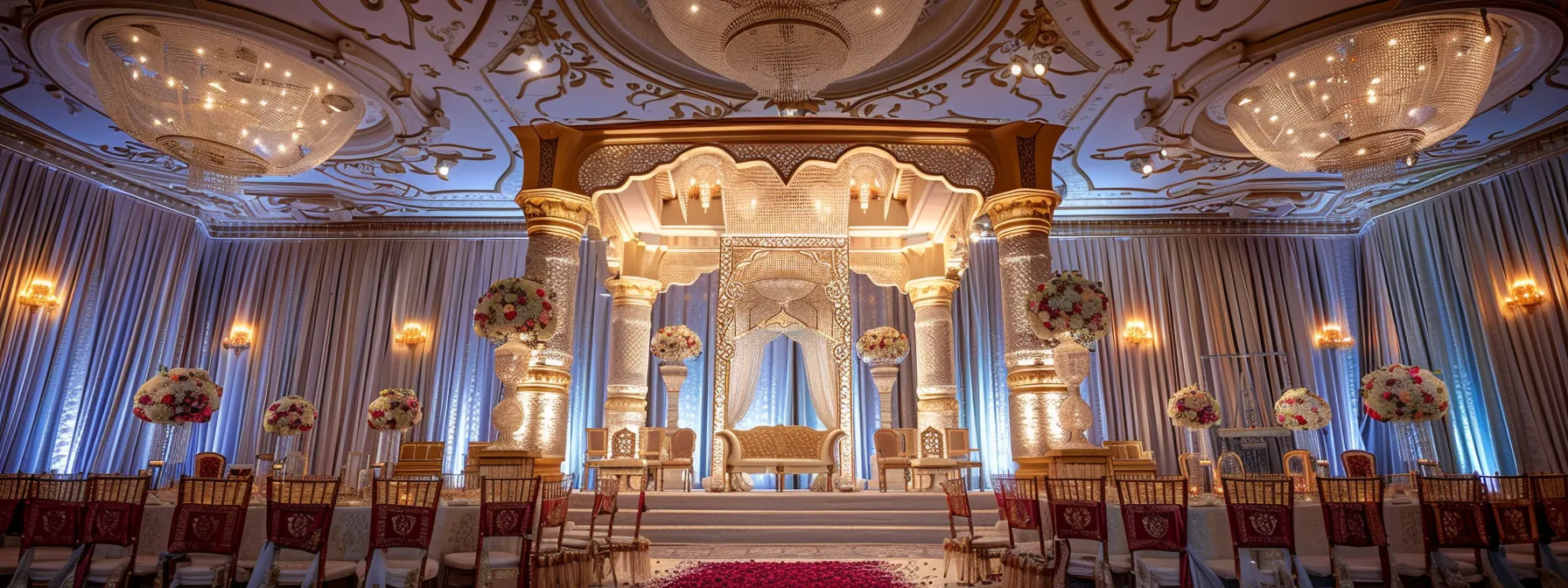 a luxurious chunda palace wedding package showcase with opulent decor and exclusive amenities.