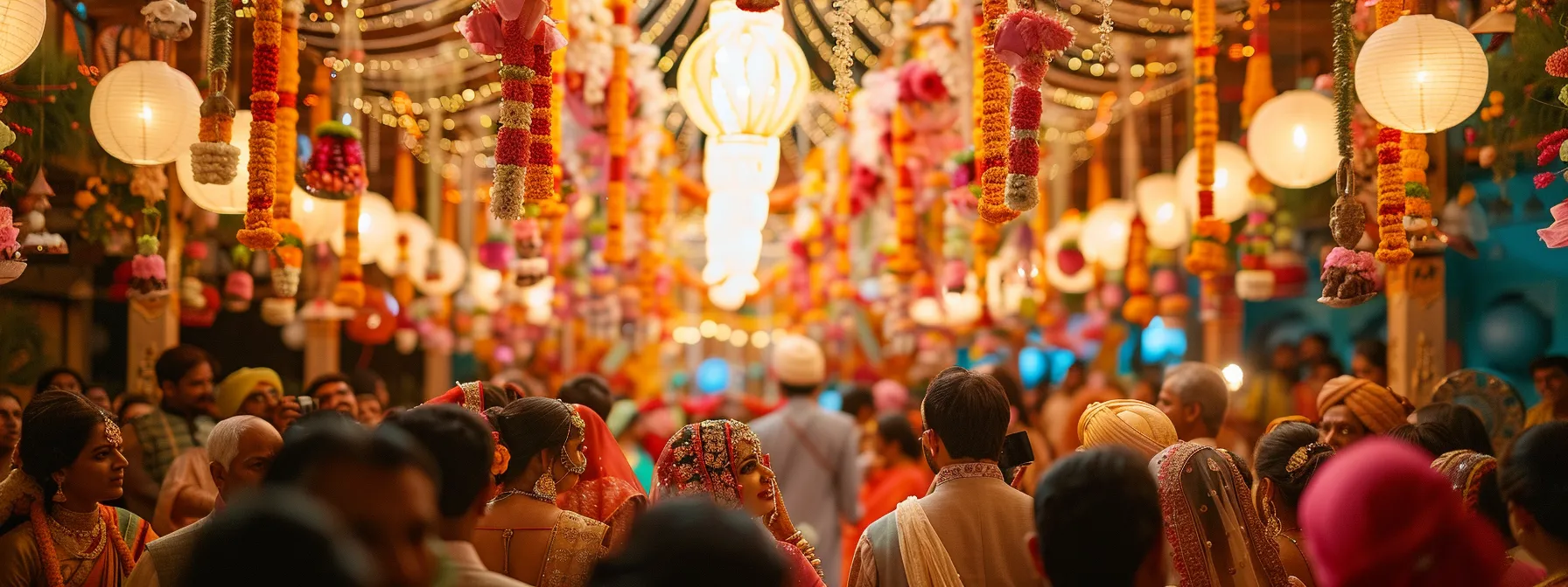 capturing a vibrant rajasthani wedding ceremony, with colorful traditional decor, lively performers, and elegantly dressed couples immersed in cultural rituals.